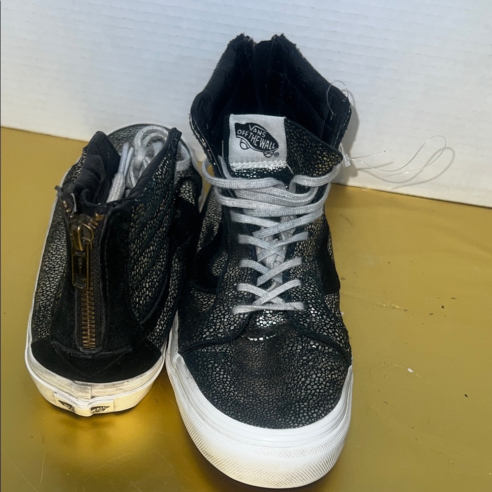 Vans Black and Silver High-Top Sneakers - Picture 5 of 6